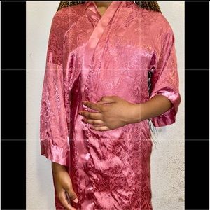 Wine pink Satin sleep robe